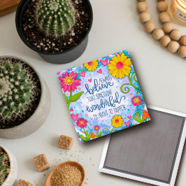 Söt Blommigt Blue Nåt underbart citat Magnet