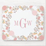 Söt Blommigt Botanical Monogram Mousepad Musmatta<br><div class="desc">Little Bayleigh.</div>