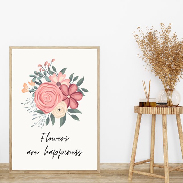 Söt Blommigt Bouquet Flowers är lycka Poster (Skapare uppladdad)