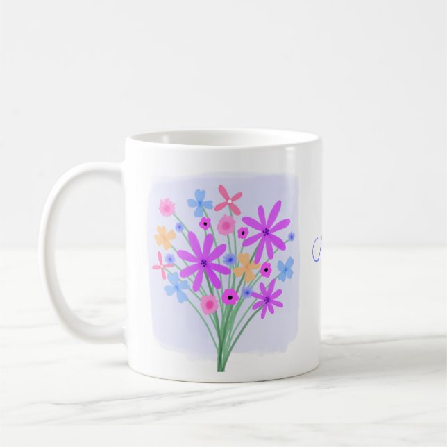 Söt Blommigt Bouquet-kaffe Mugg (Vänster)