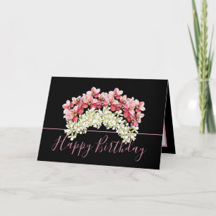 Söt Blommigt Bouquet Orchid Krona Flower Birthday Kort