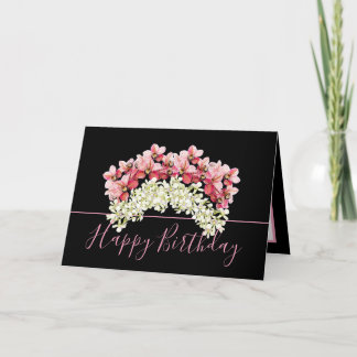 Söt Blommigt Bouquet Orchid Krona Flower Birthday Kort