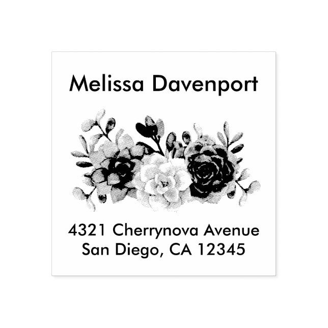 Söt Blommigt Bouquet Stämpel (Tryck)