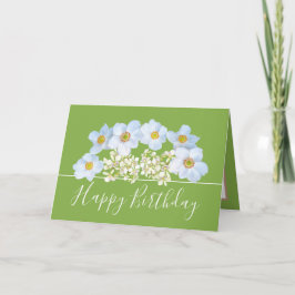 Söt Blommigt Bouquet White Orchid Flower Birthday Kort