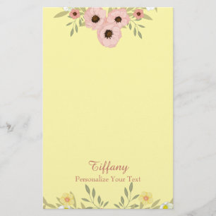 Söt Blommigt Brevpapper