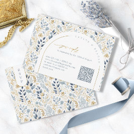 Söt Blommigt Bröllop Mönster QR-kod ID1045 OSA Kort