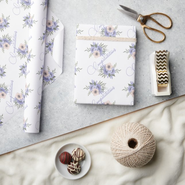 Söt Blommigt Bröllop Presentpapper (Hantverk)