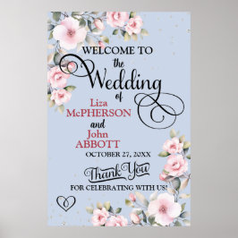 Söt Blommigt Bröllop välkomstskylt Poster