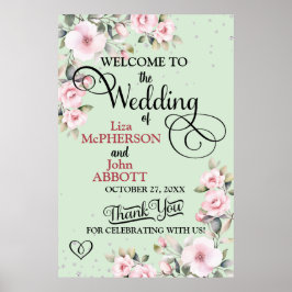 Söt Blommigt Bröllop välkomstskylt Poster