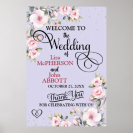 Söt Blommigt Bröllop välkomstskylt Poster