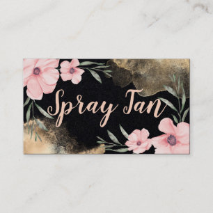Söt Blommigt Bronze Bläck Mobile Spray Tan Visitkort