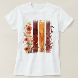 Söt Blommigt Brushstroke T Shirt