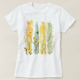 Söt Blommigt Brushstroke T Shirt