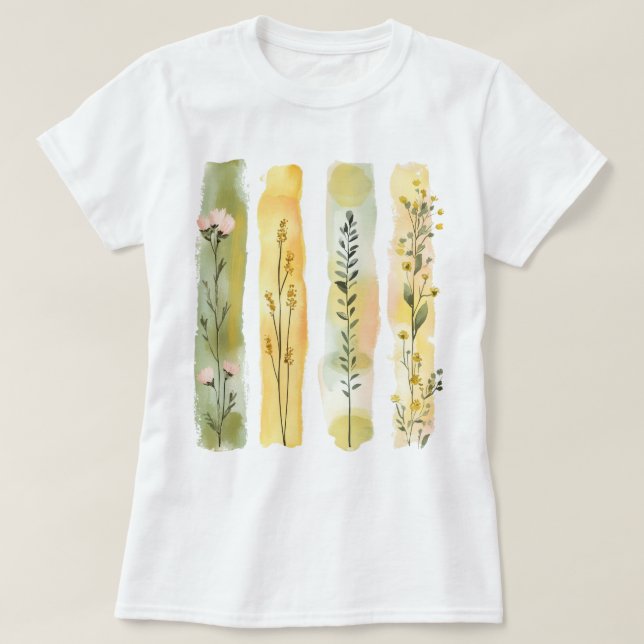 Söt Blommigt Brushstroke T Shirt (Design framsida)