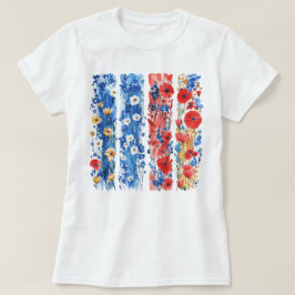 Söt Blommigt Brushstroke T Shirt