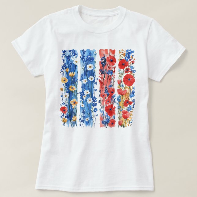 Söt Blommigt Brushstroke T Shirt (Design framsida)