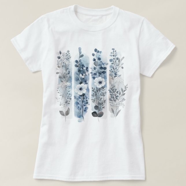 Söt Blommigt Brushstroke T Shirt (Design framsida)