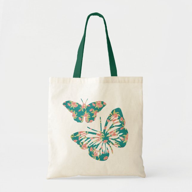 Söt Blommigt Butterflies Tygkasse (Framsidan)