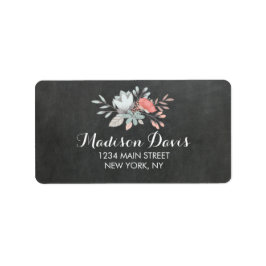 Söt Blommigt Chalkboard Bröllop Adressetiketter