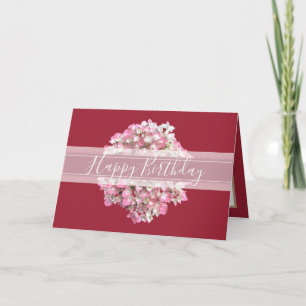 Söt Blommigt Chic Hydrangea Flower Rosa Birthday Kort
