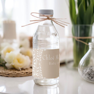 Söt blommigt cielto lindo babydusch vattenflaskor etikett