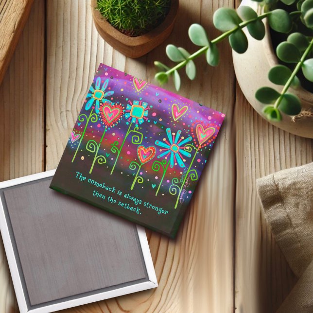 Söt Blommigt Comeback-offertinformation Magnet (Skapare uppladdad)