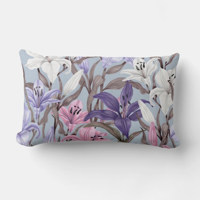 Söt blommigt dekorativ öga-fångst lumbarkudde (Framsida)