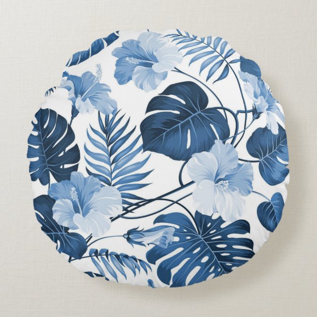 Söt blommigt dekorativ öga-fångst rund kudde (Framsidan)