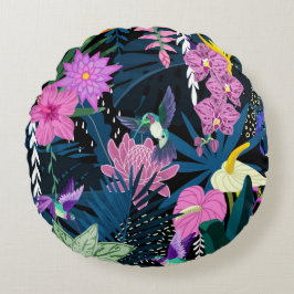 Söt blommigt dekorativ öga-fångst rund kudde