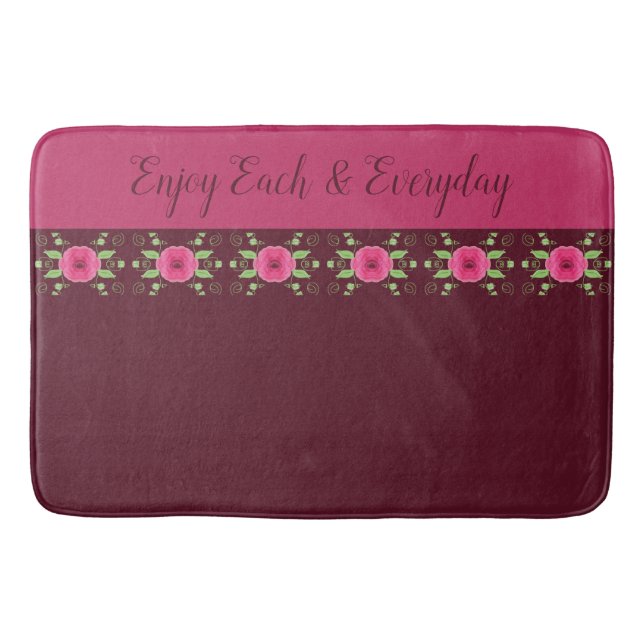 Söt Blommigt Design-dekorfärg Badrumsmatta (Framsidan)