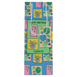 Söt blommigt Dodle art blue, födelsedag, ditt namn