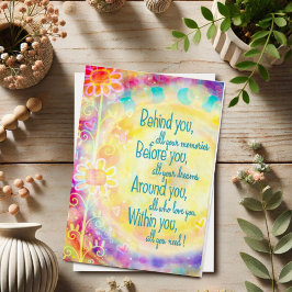 Söt Blommigt Dreams Inspiring Studenten Quote Kort