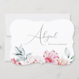 Söt Blommigt.. Du blir min Bridesmaid White Inbjudningar