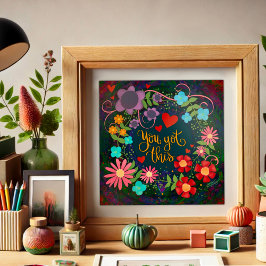 Söt Blommigt Du Har denna hjärtinflammation Poster