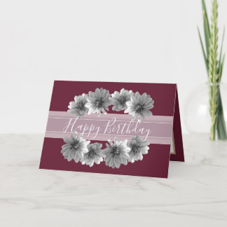 Söt Blommigt Elegant Dahlia Flower Red Birthday Kort