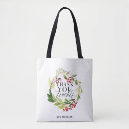 Söt blommigt-elegant-lärare tygkasse