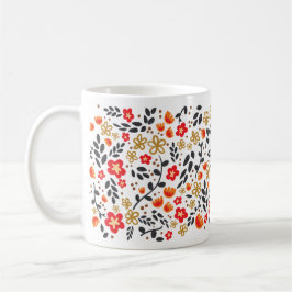 Söt Blommigt för eget namn Röd färgstark Mugg