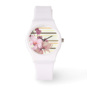 Söt Blommigt för Färgad, strimlad Armbandsur
