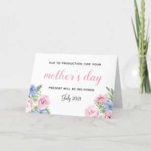 Söt blommigt för mors dag gravid-meddelande helgkort