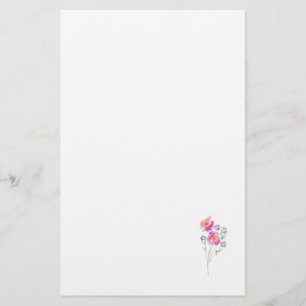 Söt Blommigt för viskartad Rosa Brevpapper
