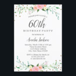 Söt Blommigt Gnistra Konfetti 60:e Födelsedagsfest Inbjudningar<br><div class="desc">Mer söt blommigt Birthday Bjud i Little Bayleigh Store!</div>