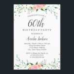 Söt Blommigt Gnistra Konfetti 60:e Födelsedagsfest Inbjudningar<br><div class="desc">Mer söt blommigt Birthday Bjud i Little Bayleigh Store!</div>