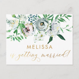 Söt Blommigt Gouache Boho Flower Möhippa Vykort