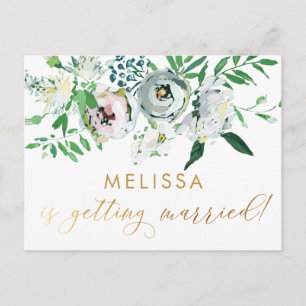 Söt Blommigt Gouache Boho Flower Möhippa Vykort