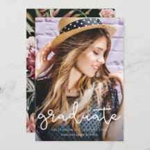 Söt Blommigt Grönt Fotomeddelande om Studenten