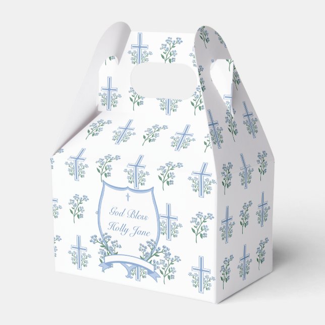 Söt Blommigt Heliga Baptism Första Vapenskölden i  Presentaskar (Framsidan Sidan)