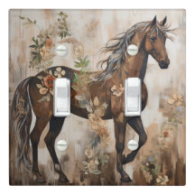Söt Blommigt Horse Painting