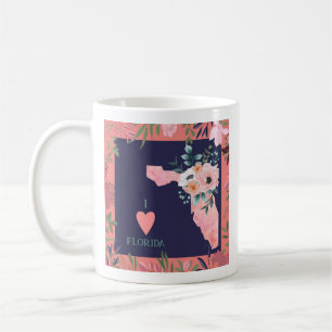 Söt Blommigt I Kärlek Florida, Karta Kaffemugg