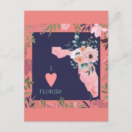 Söt Blommigt I Kärlek Florida, Karta Vykort