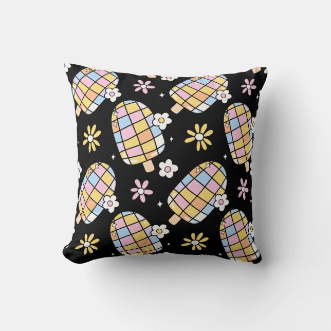 Söt Blommigt Ice Cream - Whimsical Summer Mönster Kudde (Framsida)